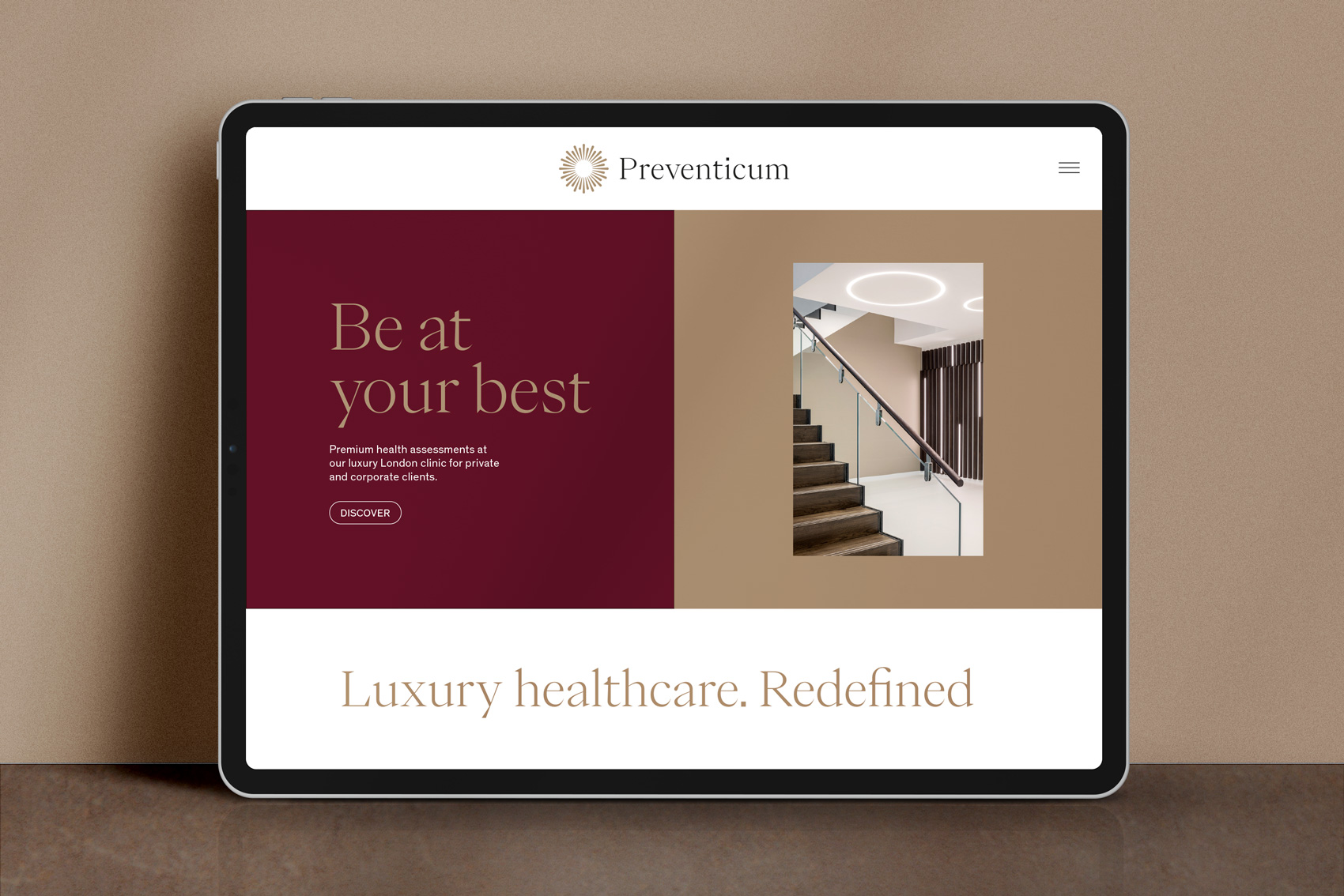 luxury healthcare client website