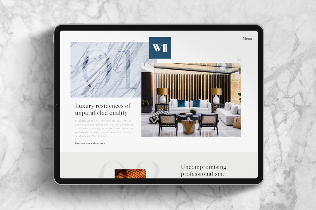 The W11 website homepage